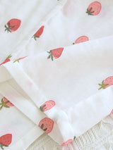 Cotton Strawberry Print Long Sleeve Pajama Set