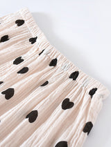 Cotton 2Pcs Black Heart Pajama