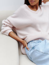 V Neck Solid Color Basic Sweater