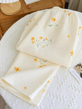 Cotton 2Pcs Lily Flower Robe Set