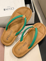 Casual Bicolor PU Flip Flops