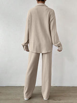 2Pcs Basic Shirt Long Pants Set