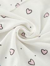 3Pcs Heart Pinted Ruffle Trim Set