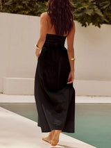 Halter Neck Cinched Waist Maxi Dress