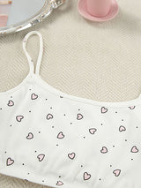 3Pcs Heart Pinted Ruffle Trim Set