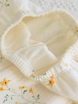 Cotton 2Pcs Lily Flower Robe Set