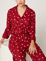 Red Heart Printed Pajama Set