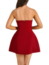 Basic Zipper Back Tube Mini Dress