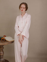 Kafiloe Solid Color Long Sleeve Pajama Set