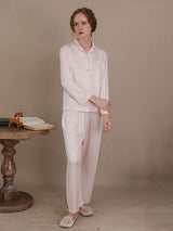 Kafiloe Solid Color Long Sleeve Pajama Set