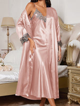 Lace V Neck Nightdress & Robe Set