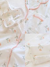 Small Flower Print Shirt Pajamas Set