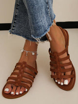 Solid Color Flat Roman Sandals