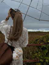 Embroidered Sheer White Shirt & Shorts Set
