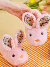 Kids Cute Rabbit Plush Cotton Slippers