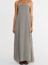 Strapless Print Maxi Dress