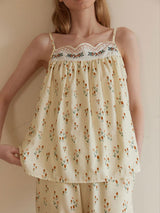 Flower Patterns Cotton Pajama Set