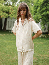 Kafiloe Willow Leaf Print Pajama Set