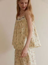 Flower Patterns Cotton Pajama Set