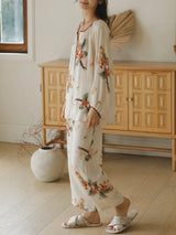 Cotton Fruit Print Long Sleeve Pajama Set