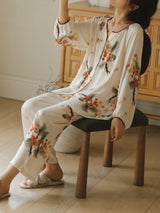 Cotton Fruit Print Long Sleeve Pajama Set