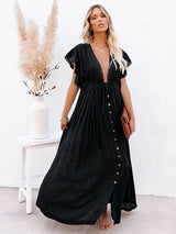 Beach Drawstring Long Dress