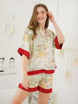 Kafiloe Green Meadow Print Pajama Set