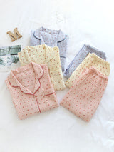 Cherry Printed Long Sleeve Cotton Pajamas