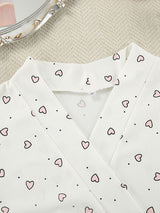 3Pcs Heart Pinted Ruffle Trim Set