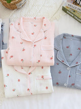 Cotton 2Pcs Strawberry Sweet Pajama Set