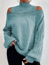 Turtleneck Cut Out Long Sleeve Sweater