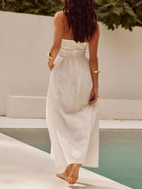 Halter Neck Cinched Waist Maxi Dress