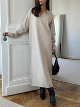 Knit Collar Midi Dress