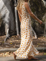 V Neck Tank Floral Maxi Dress