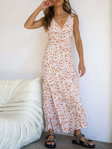 V Neck Tank Floral Maxi Dress