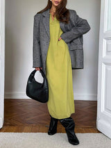 Knit Collar Midi Dress