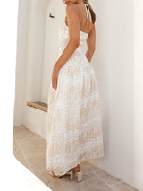 Palm Printed Halterneck Maxi Dress