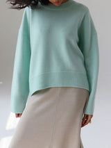 Solid Color Crew Neck Sweater