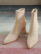 Simple Solid Color Ankle Boots