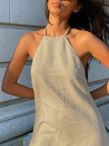 Halter Linen Mini Dress