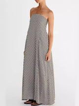 Strapless Print Maxi Dress