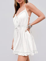 V Neck Spaghetti Strap Lace Romper