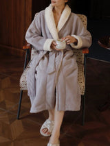 Kafiloe Thick Jacquard Sherpa Robe