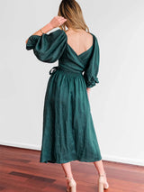 Latern Sleeve Reversible Maxi Dress