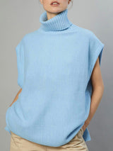 Turtleneck Sleeveless Sweater Vest