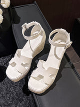 PU Buckle Chunky Sandals