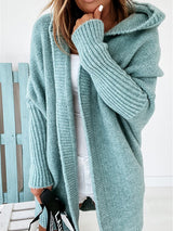 Dolman Sleeve Hooded Cardigan