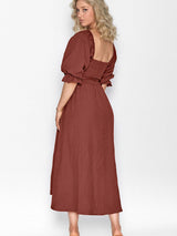 Latern Sleeve Reversible Maxi Dress