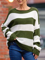 Crew Neck Stripe Sweater