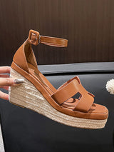 PU Buckle Chunky Sandals